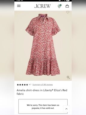 J. Crew Amelia Shirt-dress In Liberty Fabric NWOT